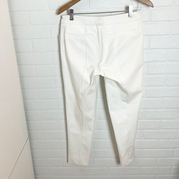 NWT Ecru Trousers Dress Pants Ankle Split hem Crop Ivory Off-White Coastal Sz 2 - Picture 6 of 16